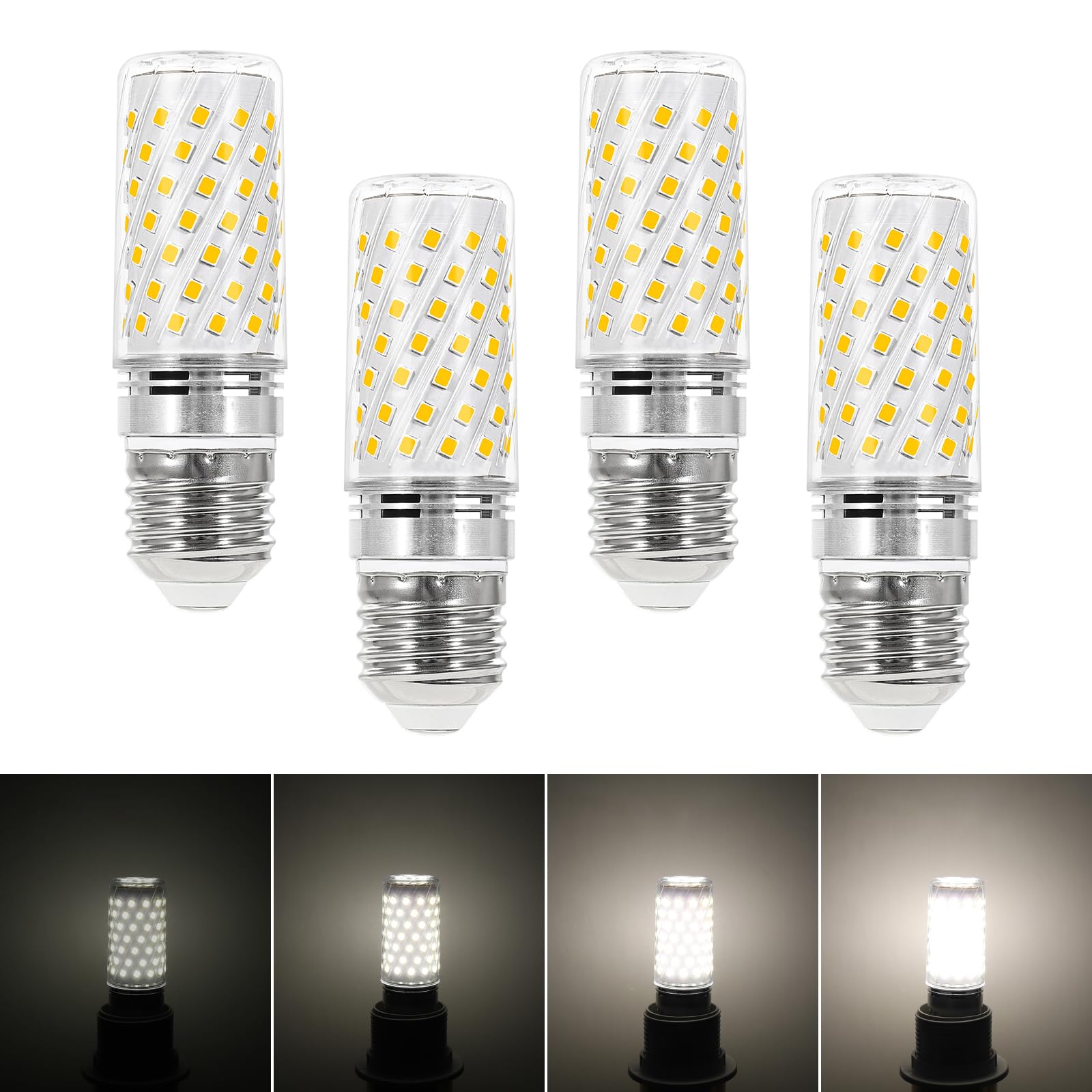 I-SHUNFA E27 LED Mais Dimmbar Lampen, Naturweiß 4000K 10W 1000LM E27 Maiskolben Birnen,ersetzt 100W Halogenlampe, LED Leuchtmittel für Kronleuchter, Wandlamp AC 220-240V(4er Pack)