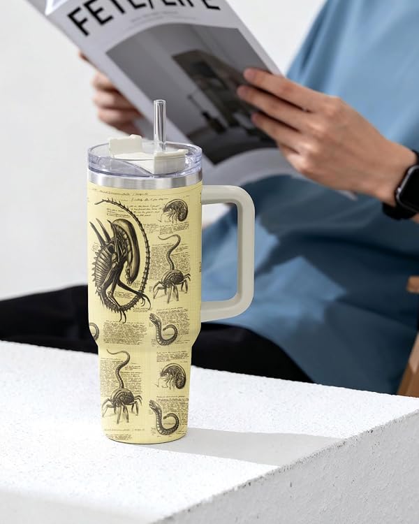 34HD Alien Xenom Horror 40 oz Tumbler with Handle, Predator Gift by 34HD - Used condition - Image 7
