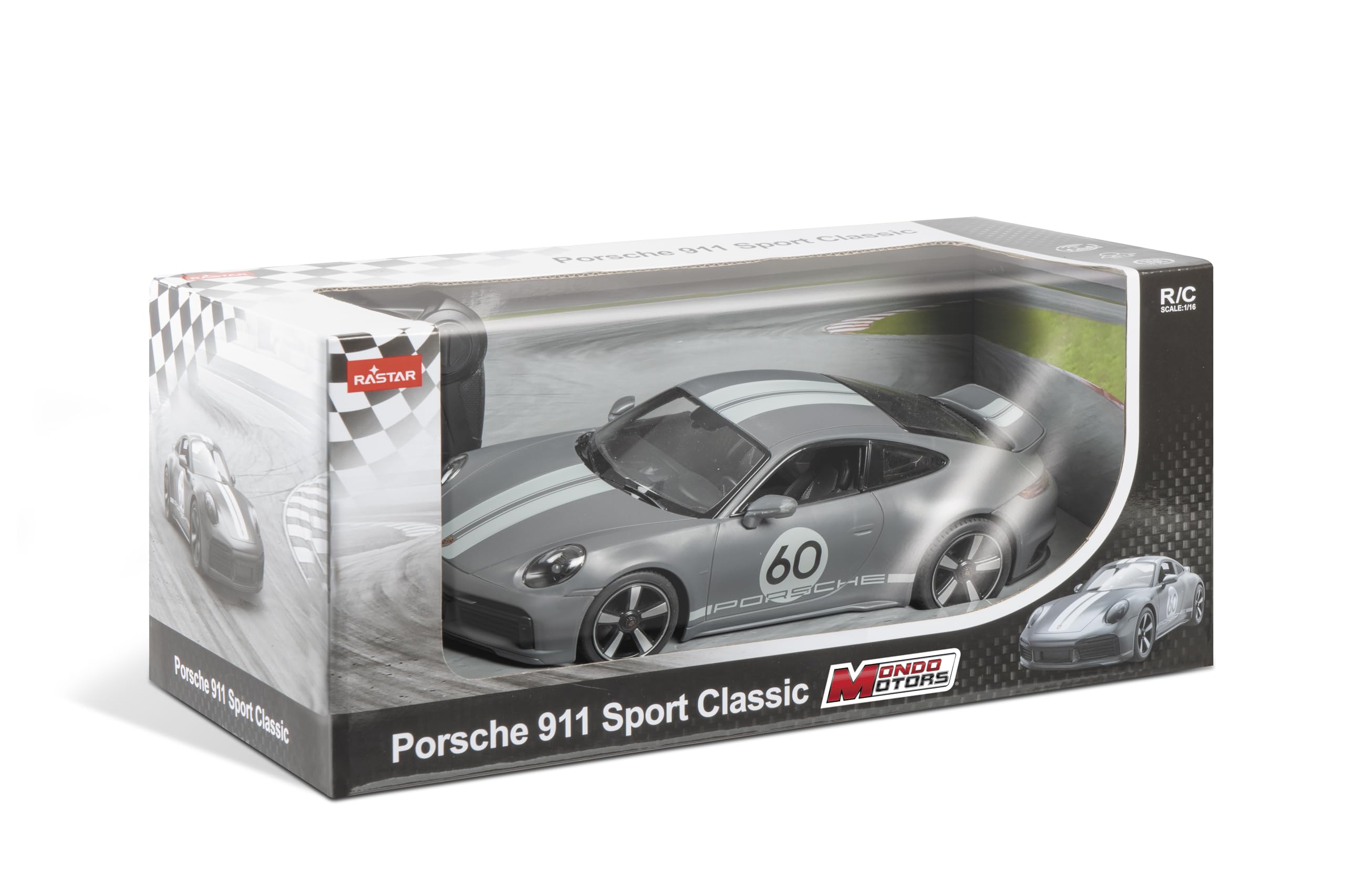 Mondo Motors - PORSCHE 911 SPORT CLASSIC - 2,4 GHz - model zdalnie sterowany w skali 1:16 - szczegółowe wnętrze i reflektory - 63776