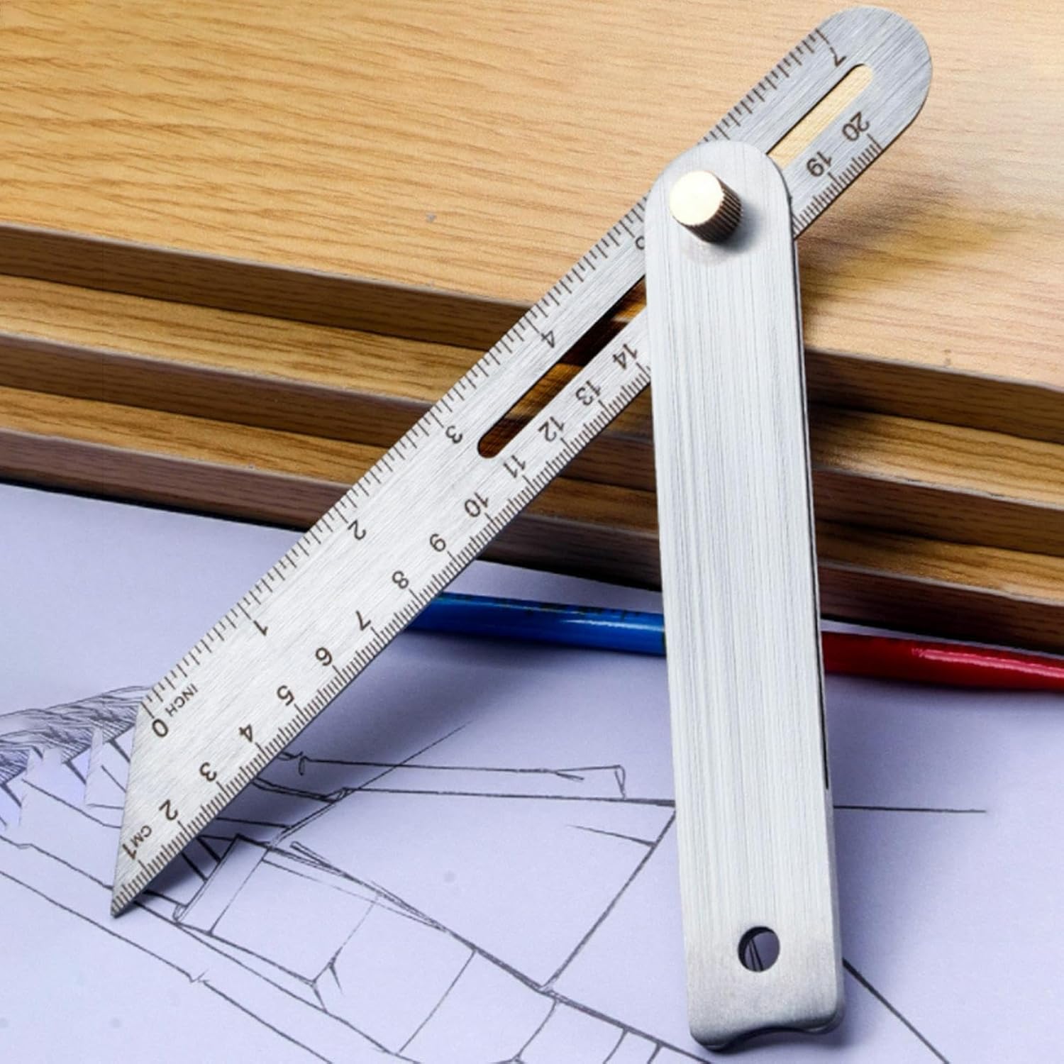 Scribe Tool for Carpentry - Precise Adjustable Angle - Carpentry Tool Woodworking Ruler | for Carpenters Craftsmen Homeowners Home Renovation Furniture Building