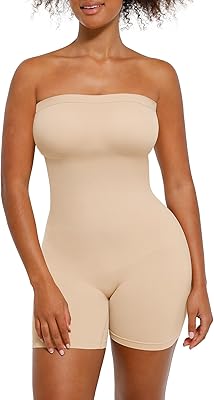 Lover-Beauty Strapless Shapewear Bodysuit for Women Tummy Control Seamless Butt Lifter Body Shaper with Removable Straps