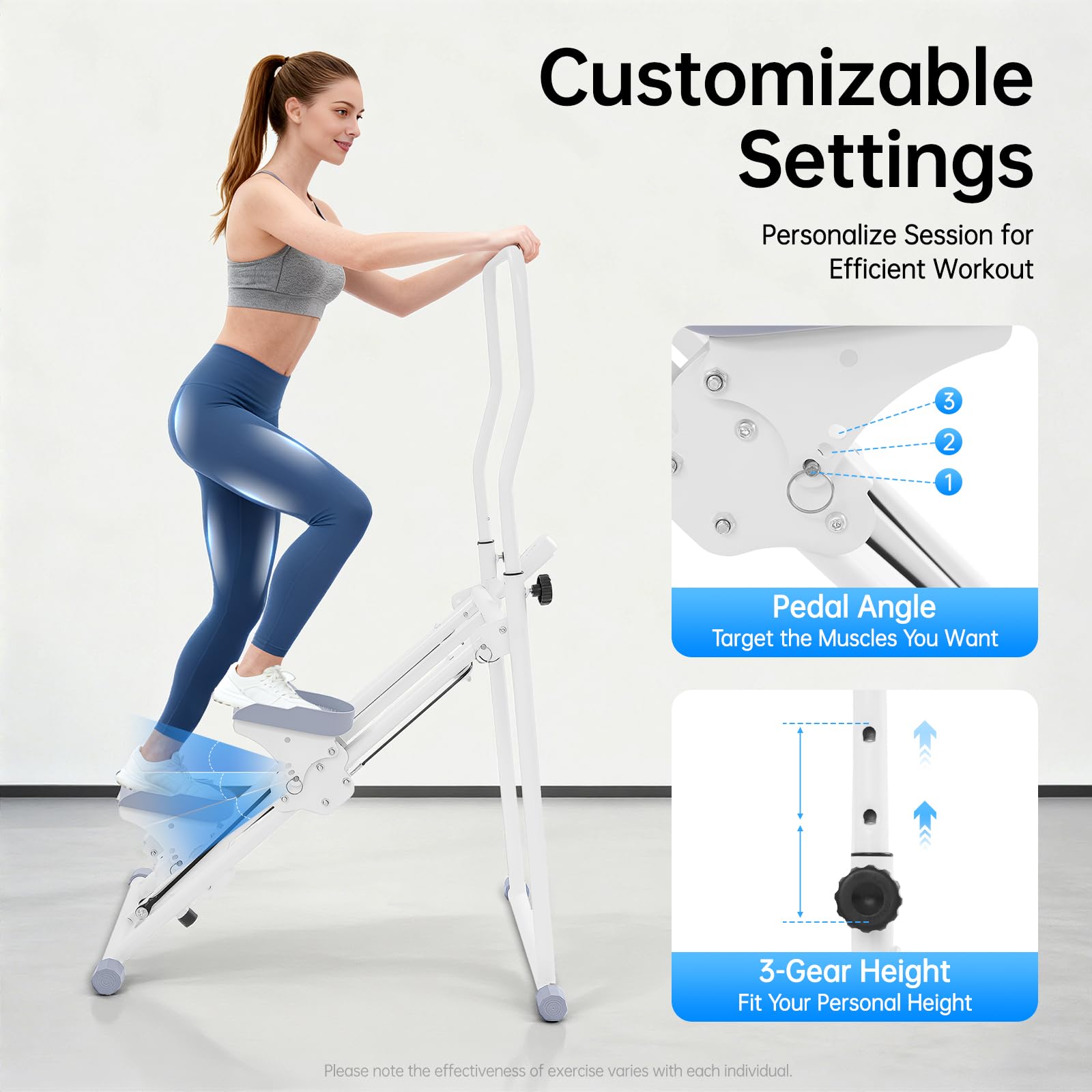 Nueva máquina de escalar para ejercicios de gimnasio en casa, máquina de escalar vertical para entrenamiento de cuerpo completo, plegable con bandas de resistencia, entrenamiento cardiovascular suave