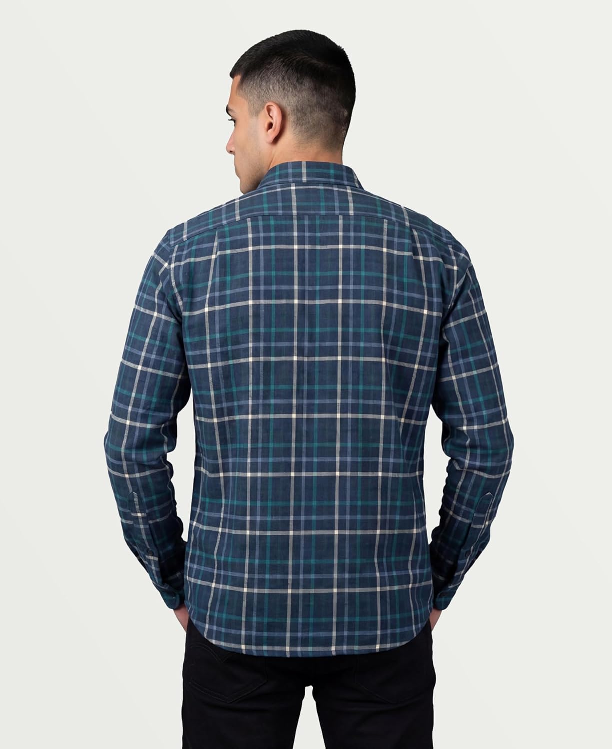 Andrew Scott Men's Button Down Regular Fit Long Sleeve Plaid Flannel Casual Shirts - Multi Packs - Image 3