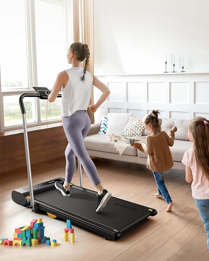 UREVO Foldable Treadmill with Auto Incline, 2.5 HP Under Desk Treadmill, Folding Treadmill for Home Office, Compact Treadmill with LED Display Remote Control 265lbs Weight Capacity