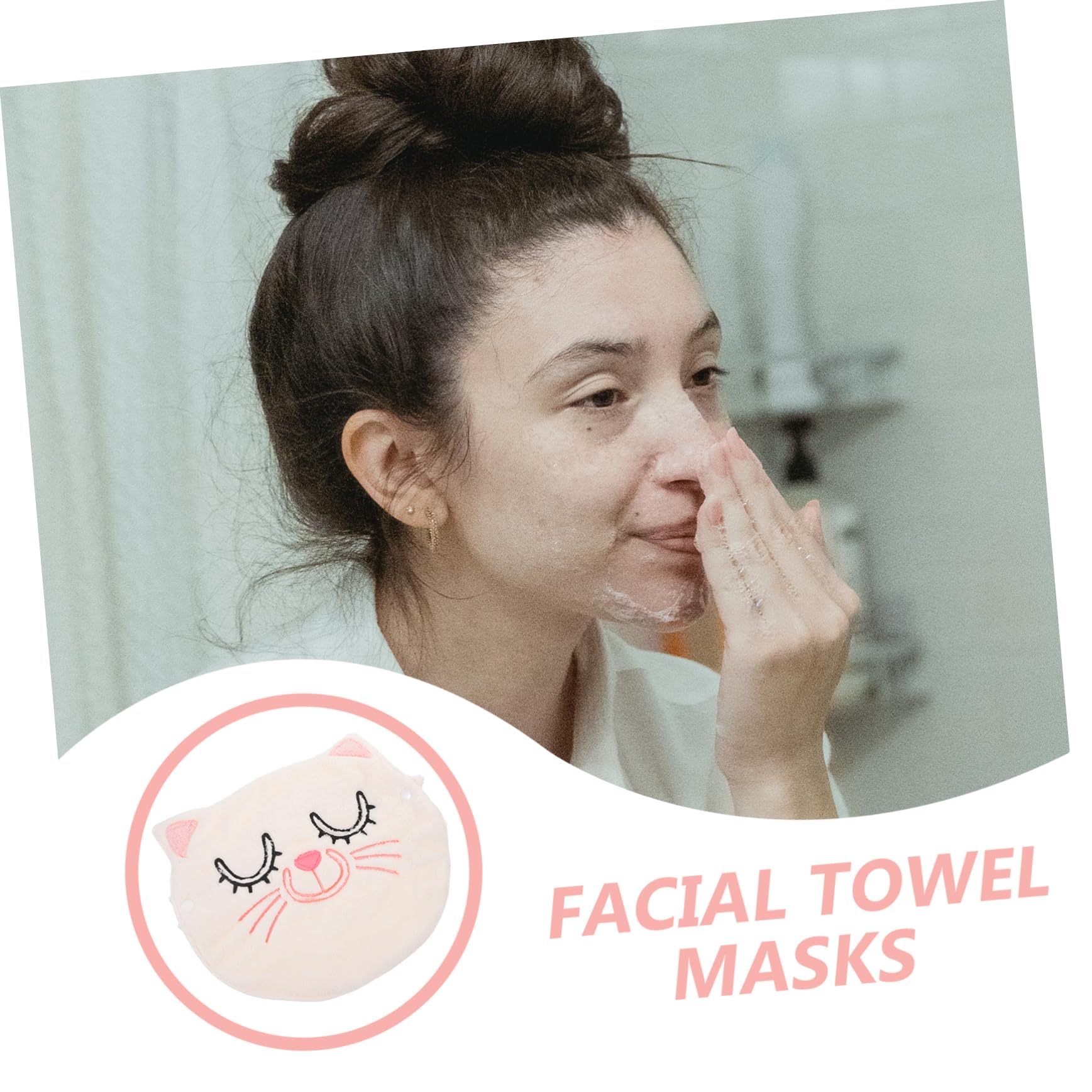 VALICLUD 4 Pezzi Asciugamano di maschera calda facciale microfibra asciugamani scaldasalviette viso asciugamano a comprimere asciugamano a vapore per il viso vello di corallo bianca