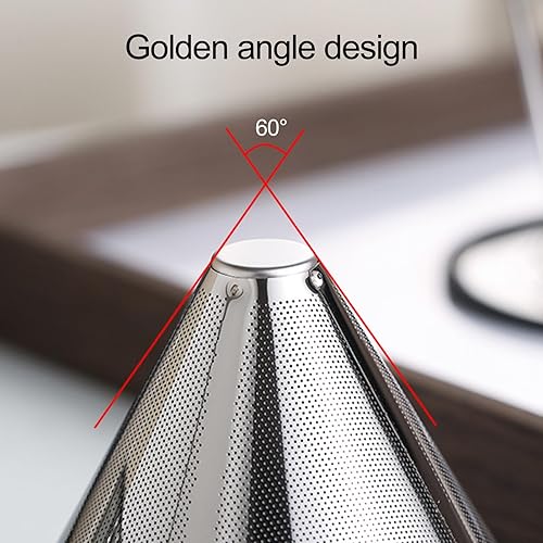 Miniatura 8 de Gotero de café de acero inoxidable, doble capa reutilizable de goteo lento sin papel, filtro de café de una sola taza, embudo de colador de cono de