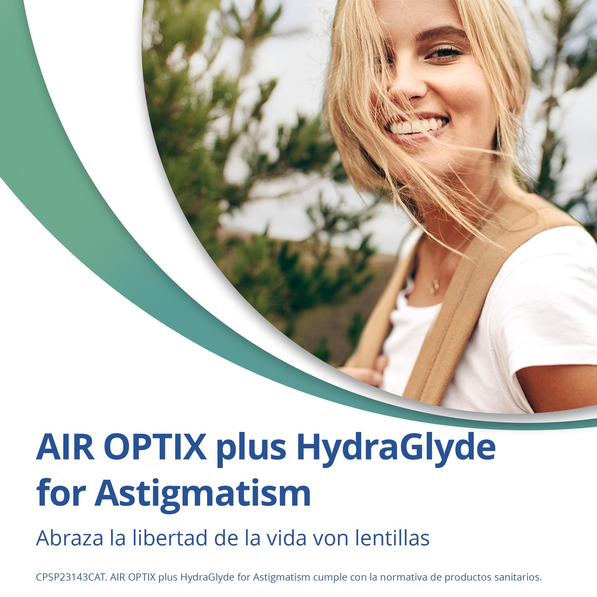 Air Optix plus HydraGlyde for Astigmatism Lentes de contacto tóricas de reemplazo mensual, Pack de 6, R 8.7 mm, D 14.5 mm, cilindro -0.75, eje 150, -6.5 Diopt