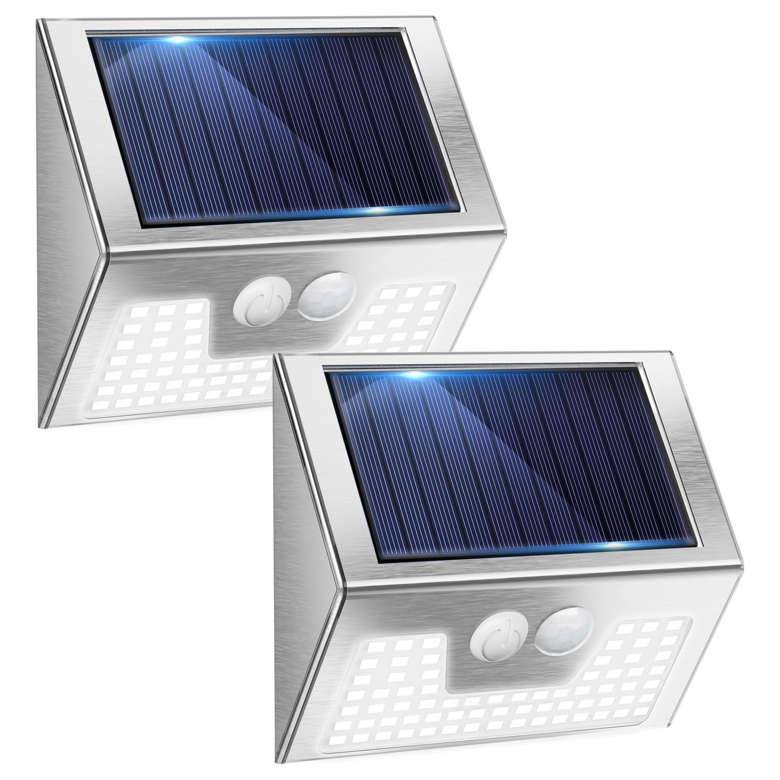vighep Solar Lights Outdoor Motion Sensor- Stainless Steel Led Security Lights IP65 Waterproof, 3 Lighting Modes