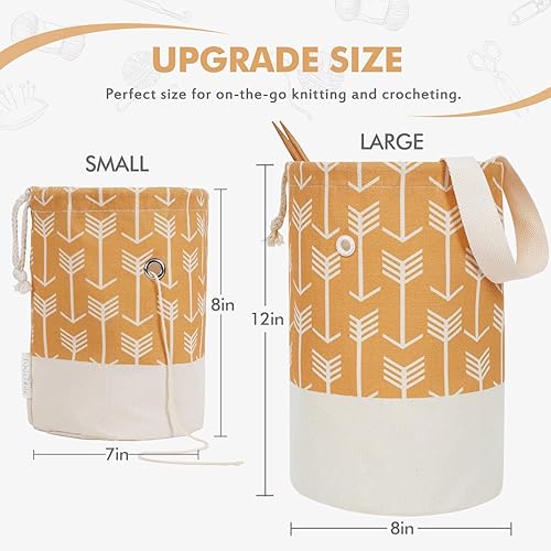 Miniatura 2 de TOGETRUE Bolsa de hilo, pequeña bolsa de ganchillo para tejer, organizador de bolsas de almacenamiento de hilo portátil para proyectos de ganchillo,