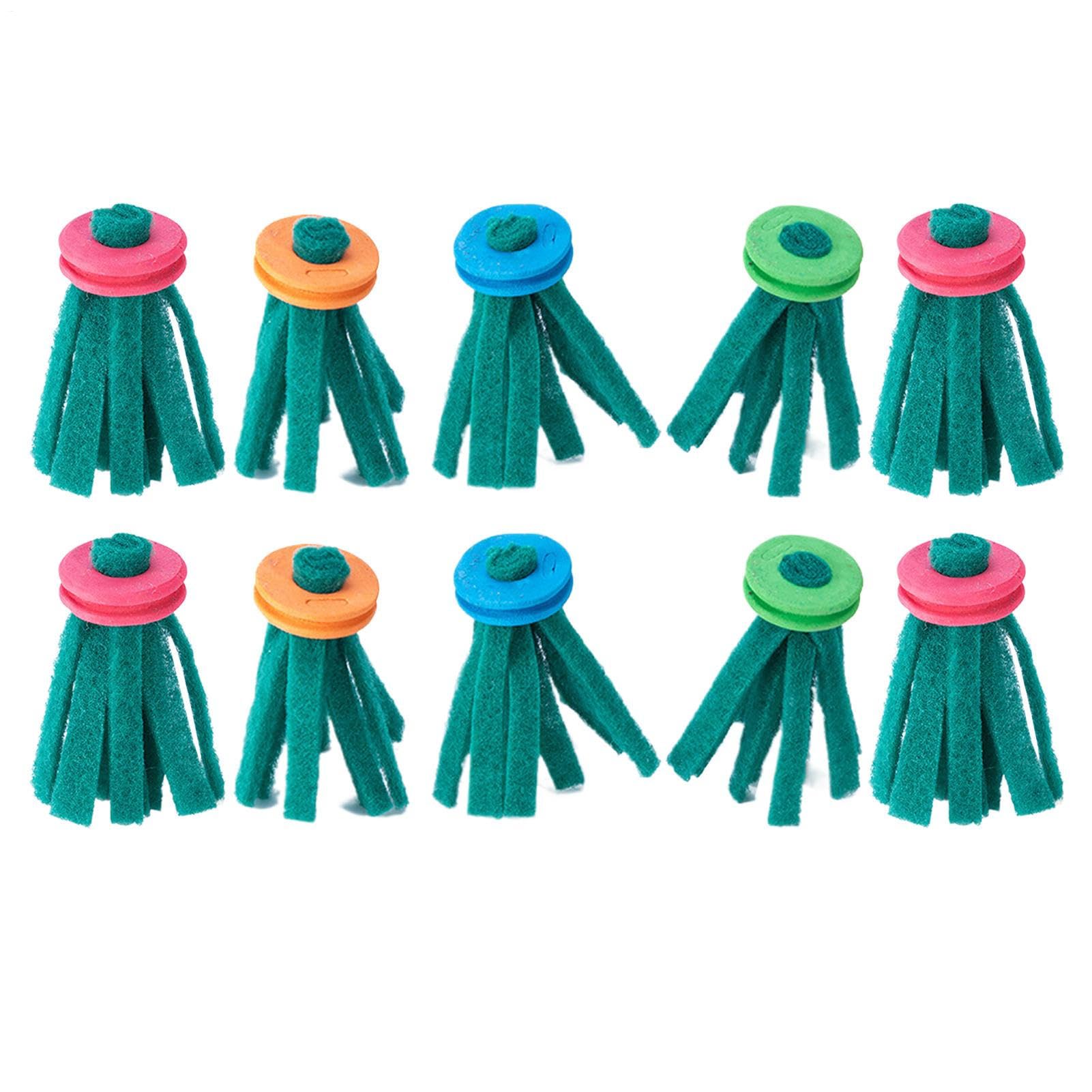 Aquarium Spawning Mop, Floating Breeding Scrubber, Fish Egg Laying Mat 4.5x10cm, Reusable Foam Ring Mop, Soft Fiber Nesting Aid, Green, Freshwater Tank Use