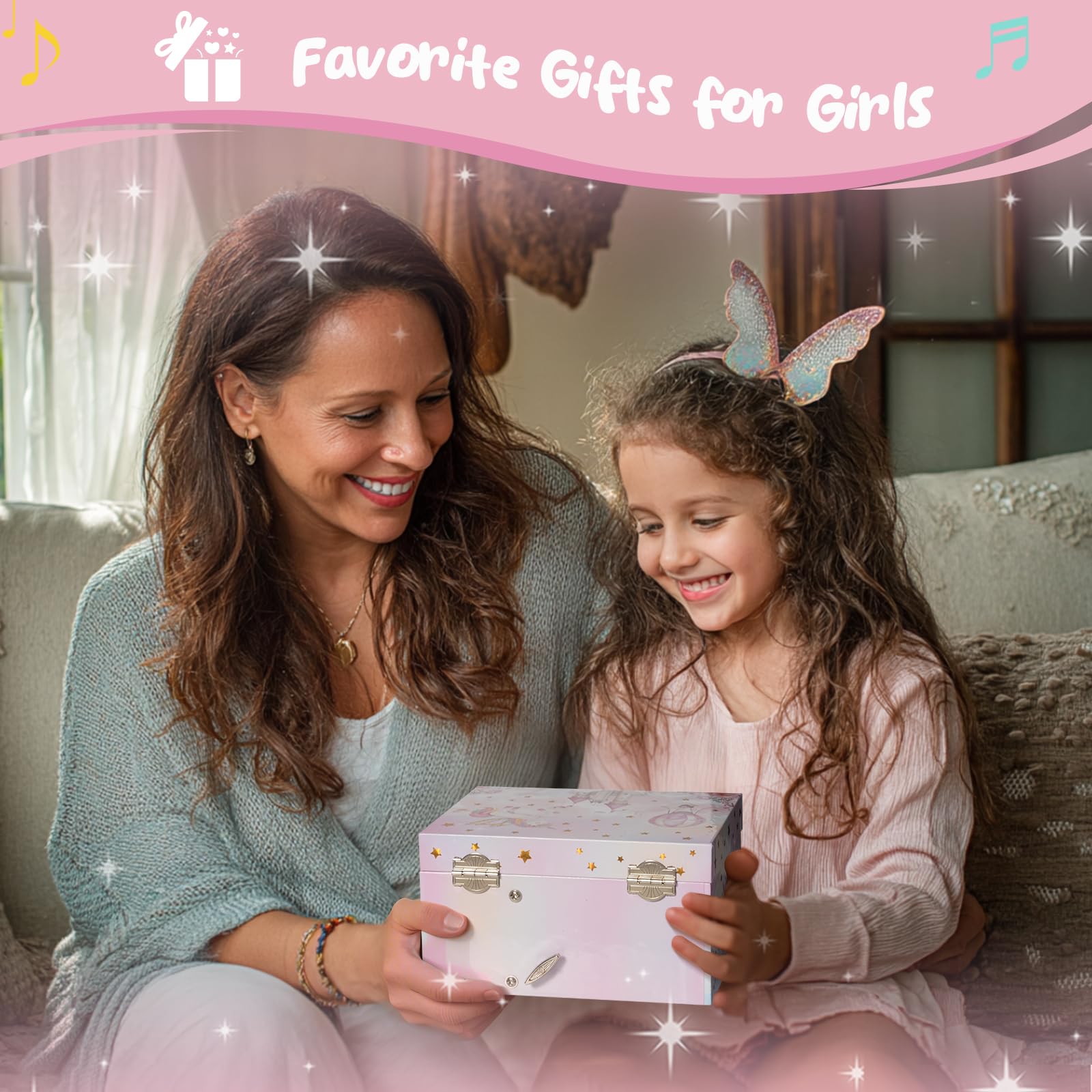 ProCase Unicorno Scatola di Gioielli per Le Ragazze, Bambini Scatole di Gioielli Musicali con Spinning Unicorn Doll, Regali di Compleanno per Le Bambine Bambini Bambino-Rosa (Scatola con Gioielli)