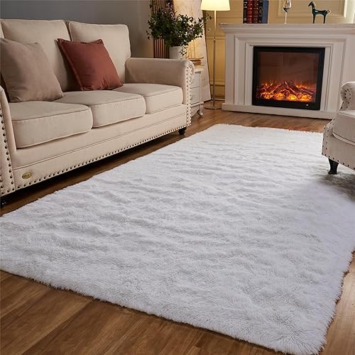 Miniatura 74 de Arbosofe Alfombras suaves y esponjosas para dormitorio, sala de estar, alfombras peludas de color azul marino, 6 x 9 pies, alfombra para habitación