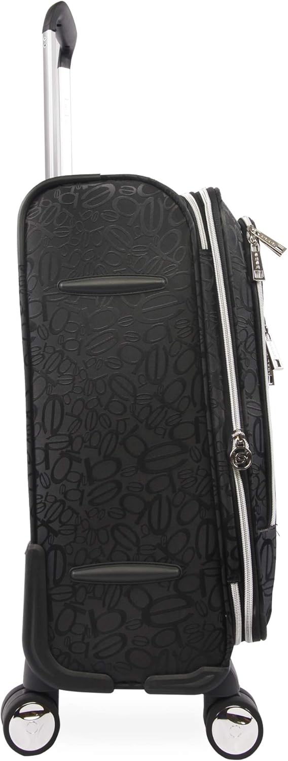 BEBE Carissa 21" Expandable Spinner Carry-on Carry-On Luggage, Bebe Tossed Black