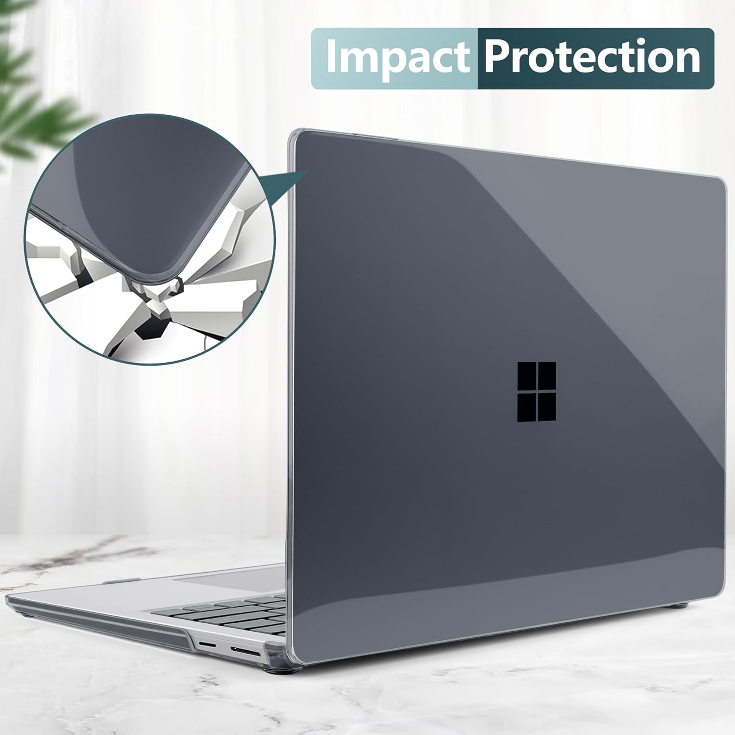 Batianda Crystal Case for Microsoft Surface Laptop 15-inch Touchscreen Copilot+ PC 2024 (7th Ed) Lightweight Durable Scratch-Resistant Easy Install, with Keyboard Cover & Screen Protector, Black - Image 6