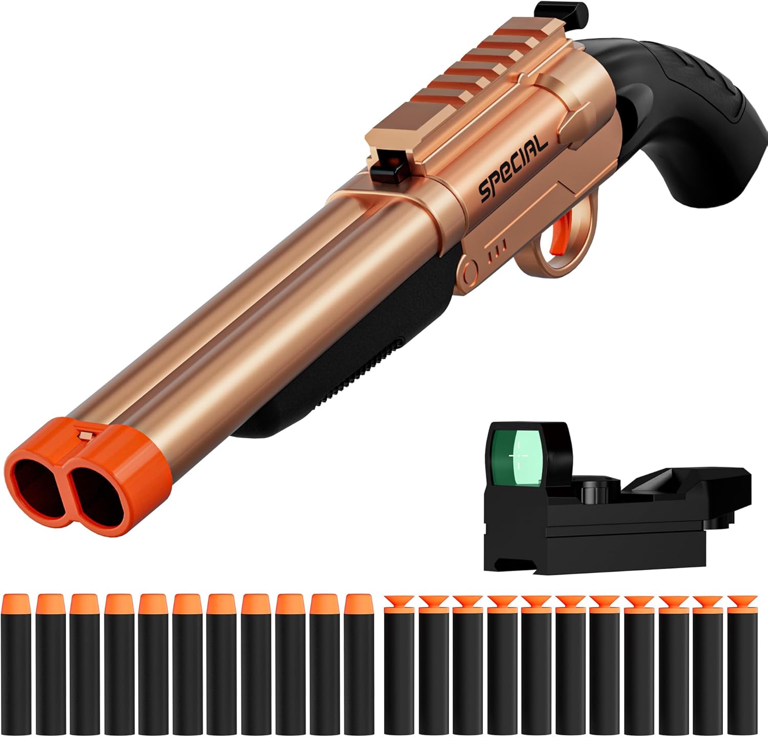 Toy Gun Soft Bullets,Rifle Short Double Barrel Shotgun Toys Foam Blasters with EVA Darts, Shooting Games Education Toy Model for 8+ Kids Boys Girls Adults Gifts (Silver)