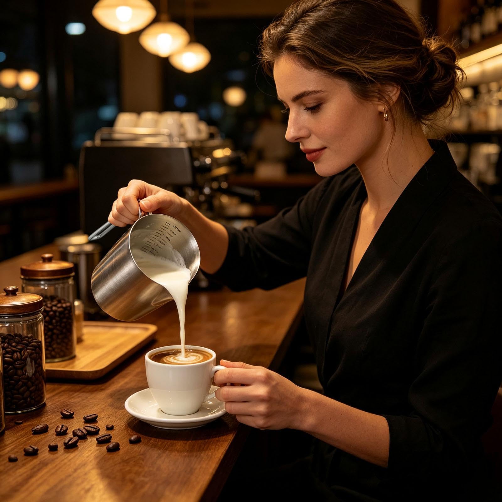 Messbecher Edelstahl 1.5 L mit Feinskala, Abdeckung, BPA Frei Messbecher Edelstahl Tropfschutz Robust für Zuhause Küche Restaurant Bar Teeladen Café Treffpunkt，Color-A-2pc
