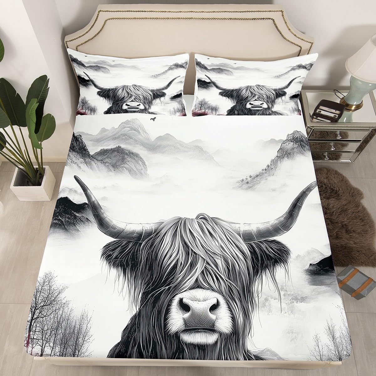 3D Shark Fitted Sheet Nautical Sea Animal Bed Sheets,Blue Ocean Marine Life Bedding Sets Underwater World Fish Bedding Decor Set Coastal Creature Bedroom Decor Full Size