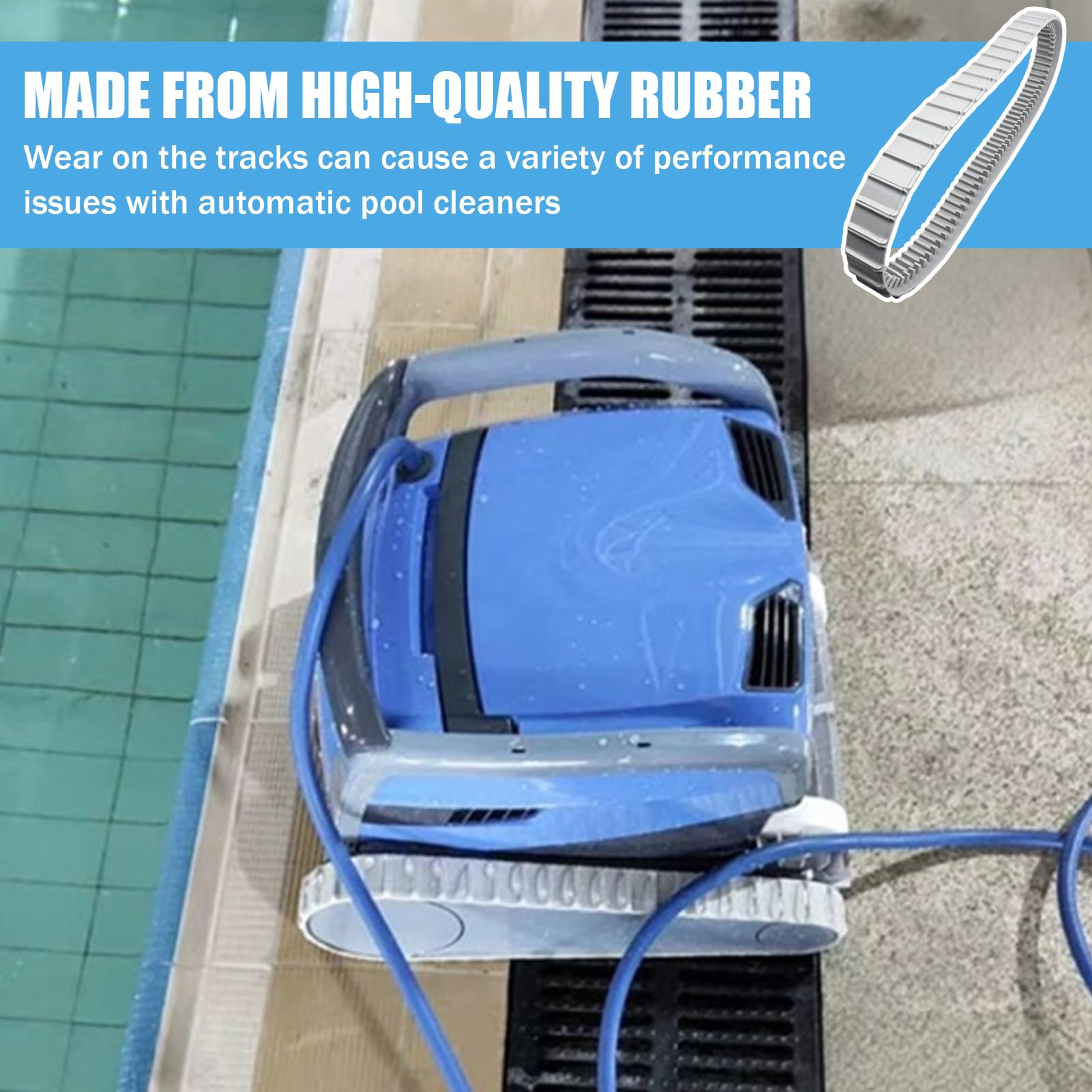 ACAREY 9983152-R2-Schiene für Poolroboter Akku Wand und Boden, Ersatzteile für Maytronics Dolphin, Pool Roboter Zubehör, Poolsauger Riemen, Saugroboter Fließband