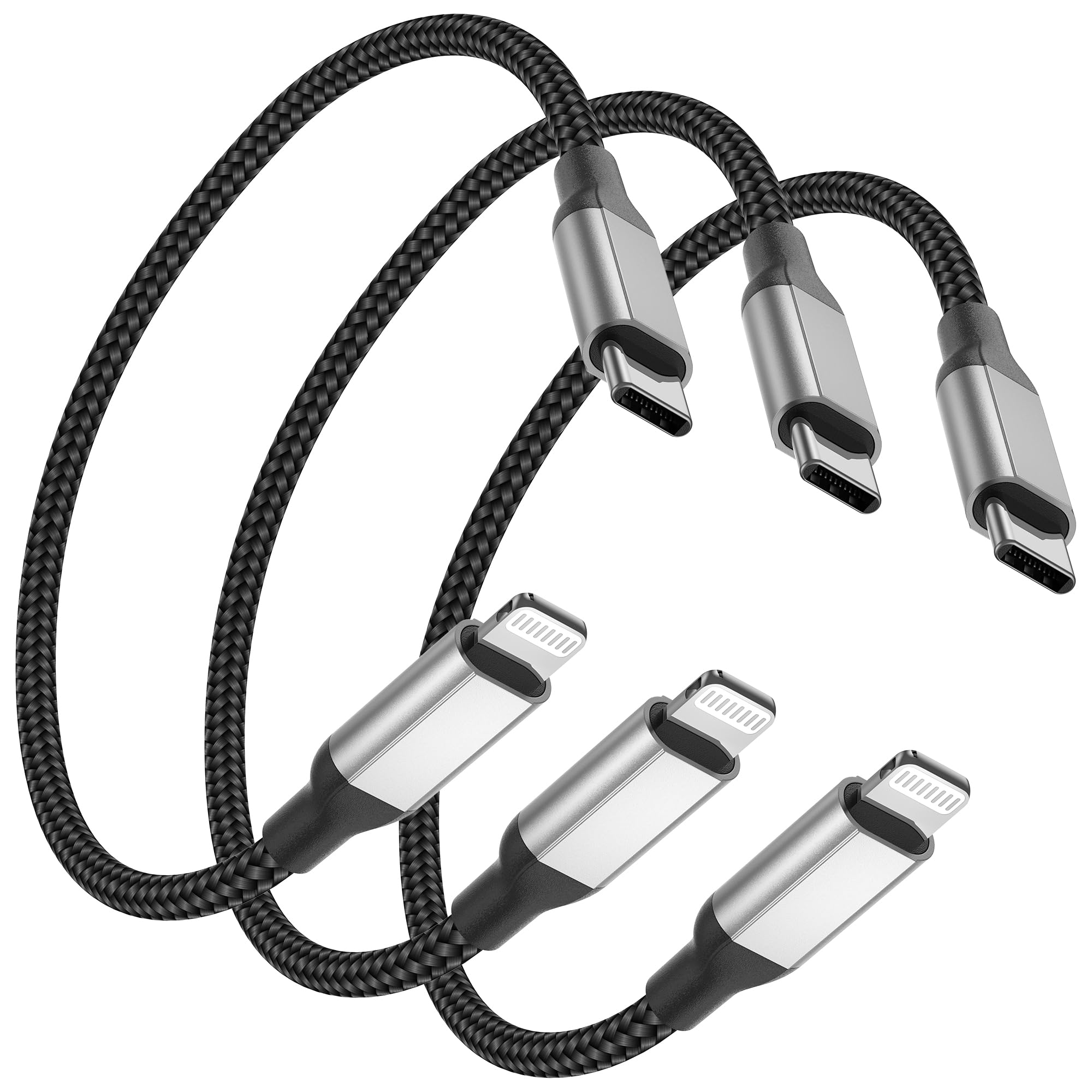 Cavo 2 In 1 USB A USB-C E Lightning, Certificato MFi, Ricarica Rapida 3A E Sincronizzazione Dati, Per CarPlay E Android Auto