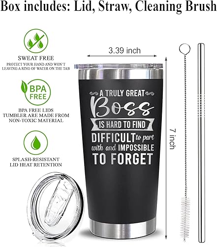Miniatura 2 de HTDesigns A Truly Great Boss - Vaso de acero inoxidable para jefe, regalo de jefe, divertido regalo de cumpleaños, regalo para mujeres y hombres