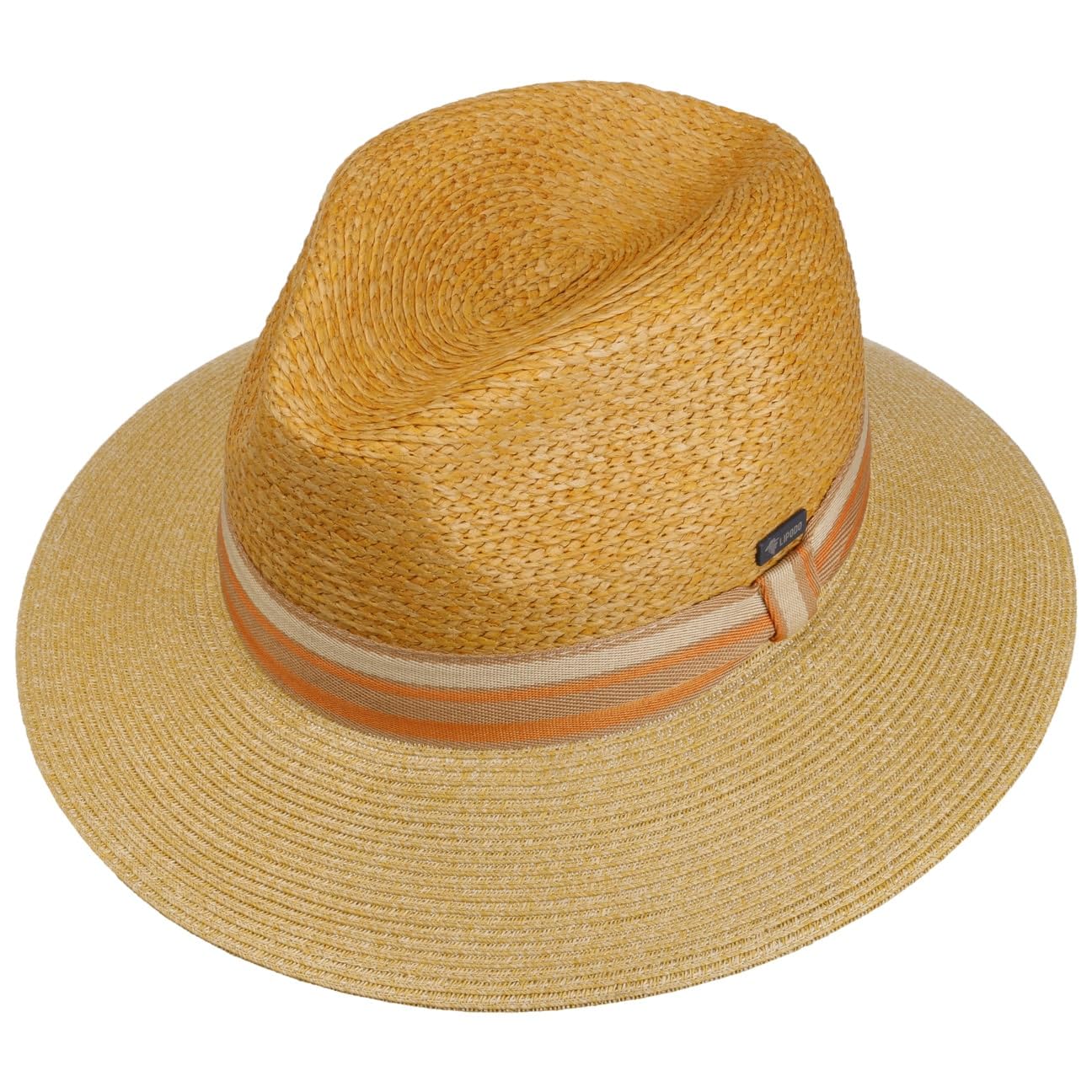 CAPPELLISHOP Manavela Cappello Traveller Paglia Rafia con Fascia in Tessuto Prodotto in Italia Unisex Primavera Estate