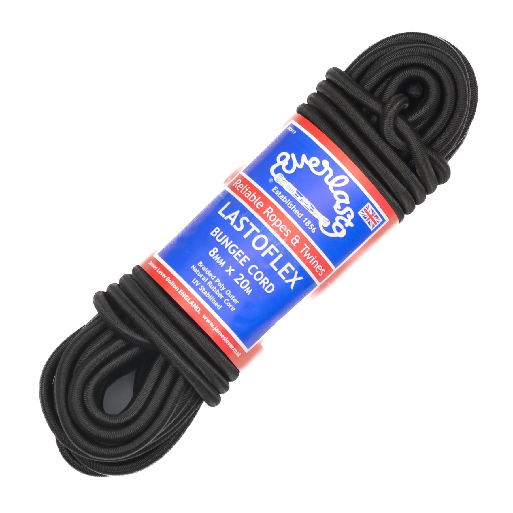 Everlasto Black Lastoflex Bungee Cord 8Mm X 20M