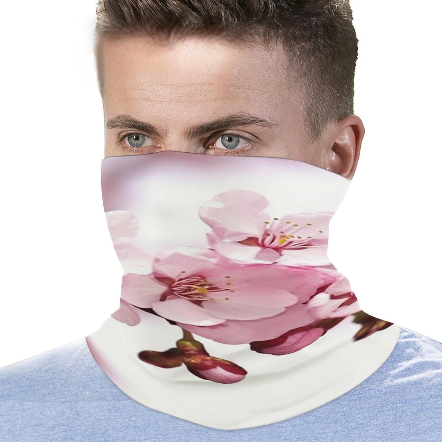 Cherry Blossom Winter Neck Gaiter Windproof Face Cover Scarf Stylish Warmer Bandana Cloth Soft Face Mask for Men Women Sun Cooling Scarf for Skiing Hiking Cycling