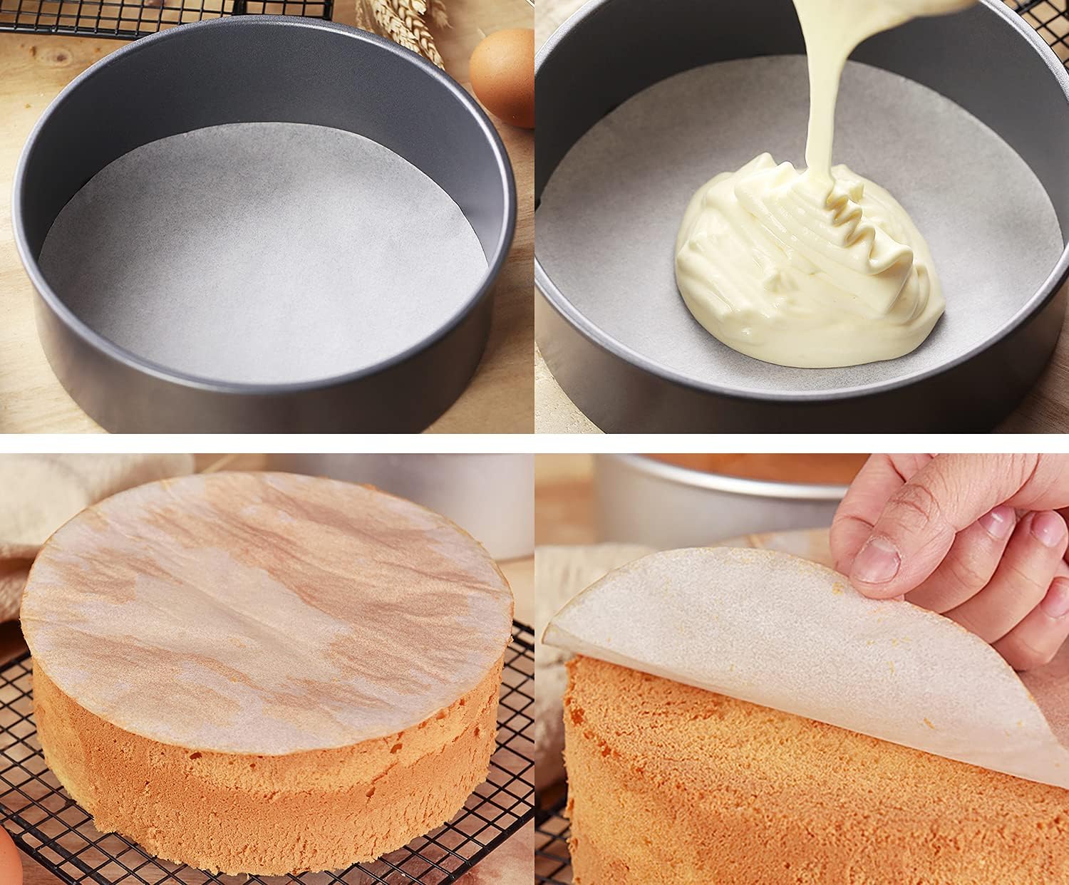 XHNFCU 150 PCS 9 Inch(23cm) Round Baking Parchment Paper, 6/7/8/9inch Parchment Circles - Image 5