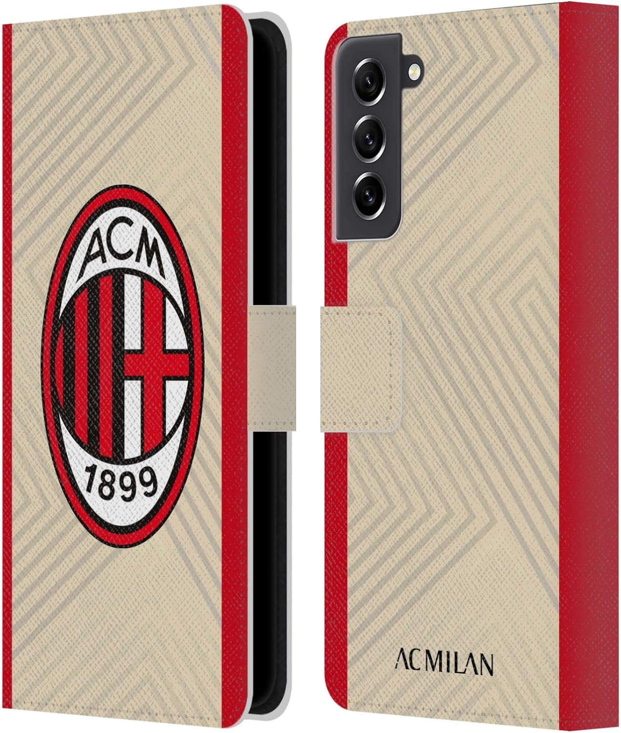 Head Case Designs Officially Licensed AC Milan Away 2021/22 Crest Kit Leather Wallet Case Compatible with Samsung Galaxy S21 FE 5G