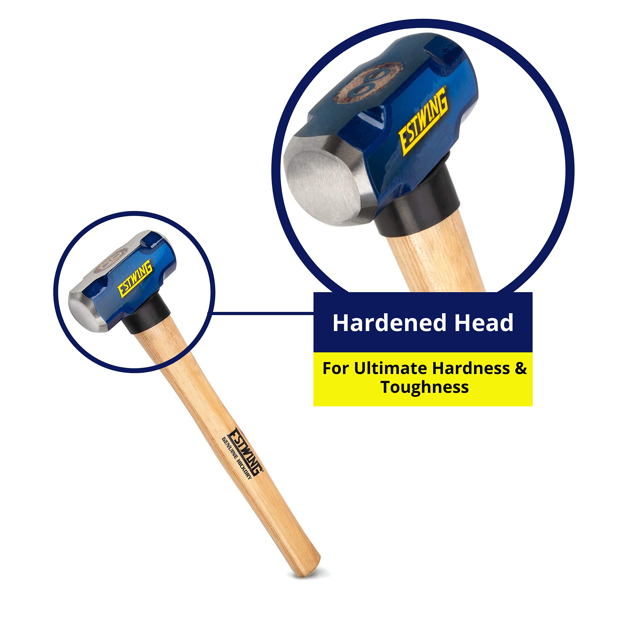 Estwing Sledge Hammer 2.7 Kg, 36" (900mm) Lightweight Hickory Wood Handle| Ideal for heavy demolition work, bending metals etc.| Tough Drop Forged Head| ESH-636W 1