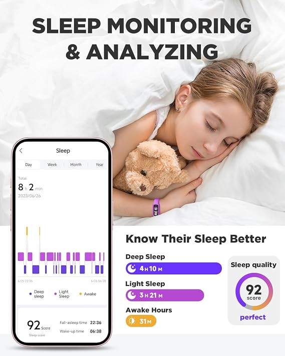 Vigor 2L Kids Fitness Tracker Watch, Activity Tracking for Girls Ages 5-15