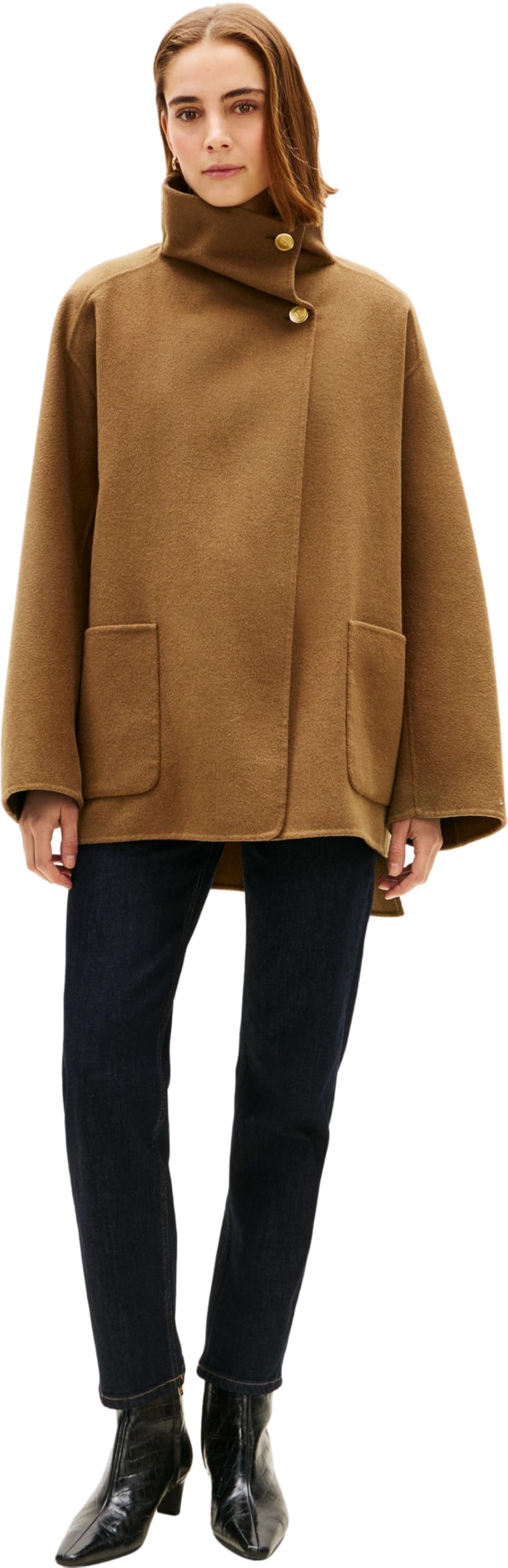 Tommy Hilfiger Płaszcz damski DF WEOL GB Lejek NK WW0WW47758 Inne płaszcze, KHAKI (Nordic Taupe), M-L, KHAKI (Nordic Taupe), L