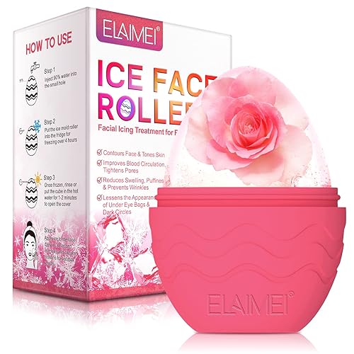 Rodillo de hielo de silicona para cara, rodillo de hielo reutilizable para masajeador, rodillo de hielo Gua Sha para aliviar la hinchazón facial y