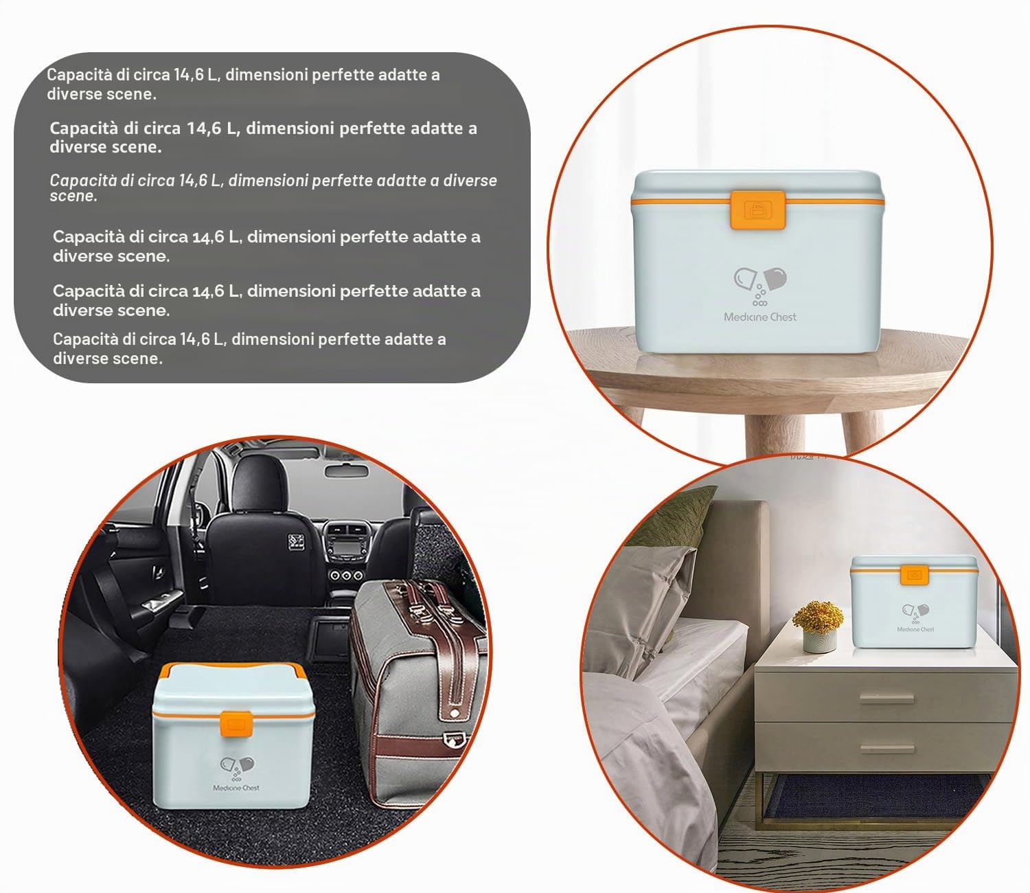 TUKA-i-AKUT 2X 14,6L Scatola per Medicinali, Portatile a 2 Strati con Maniglia per il Trasporto, Kit di Pronto Soccorso Armadio Farmacia e Mediche, Multifunzionale, Casa e All'aperto, TKD6402-XL Blu