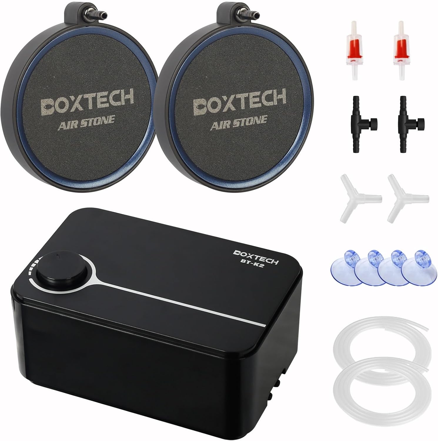 UPETTOOLS Aquarium Bundle - Fish Tank Air Pump Quiet 5 Watts and 2 PCS Aquarium Nano Air Stones 3.2 Inch Aquarium Bubbler Kit