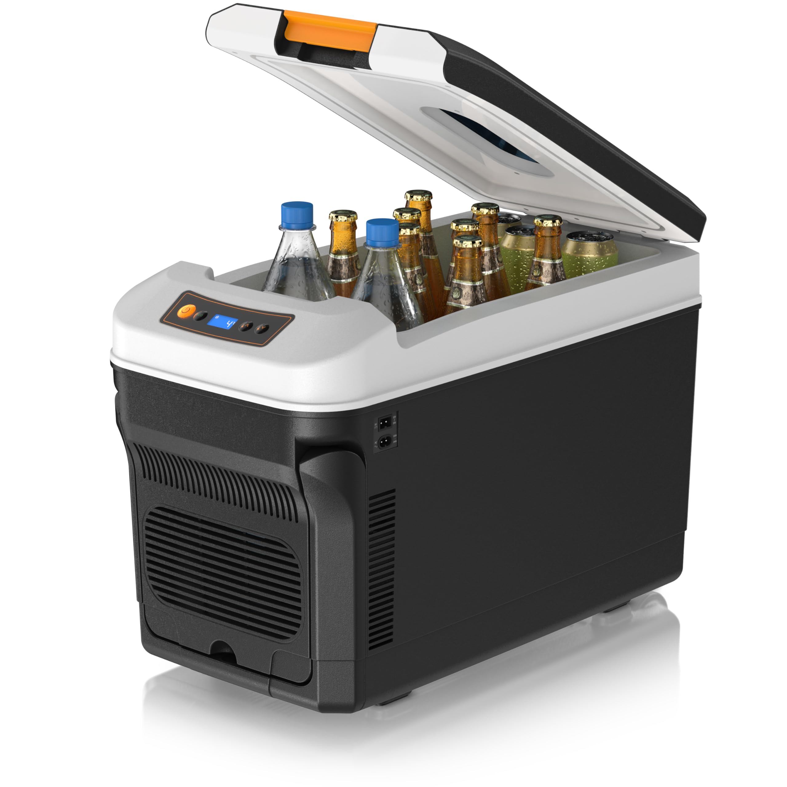 Brandson - Kühlbox 32 Liter elektrisch – Thermobox – 12v 230v – kühlt und wärmt – mit Kfz-Anschluss – extra leiser ECO Modus – für kalte und warme Speisen – für zu Auto Boot Camping Garten u.v.m.
