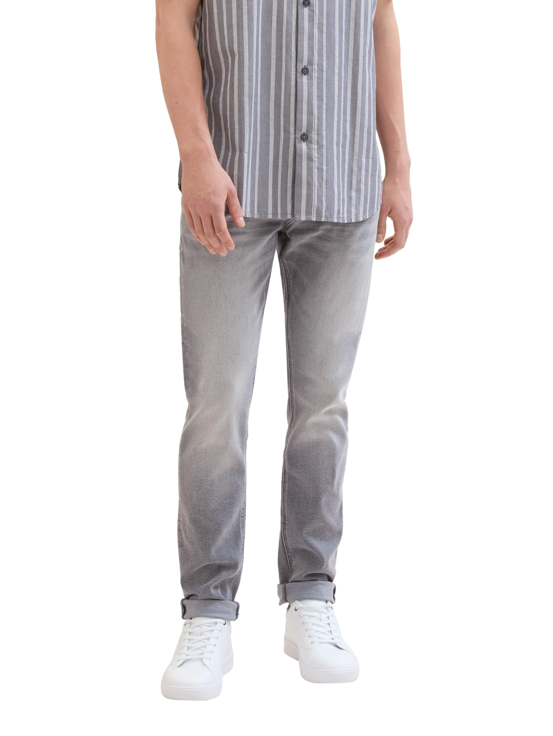 TOM TAILOR Denim Men's Piers Slim Jeans 1041440, 10218 - Used Light Stone Grey Denim, 31 W/34 L