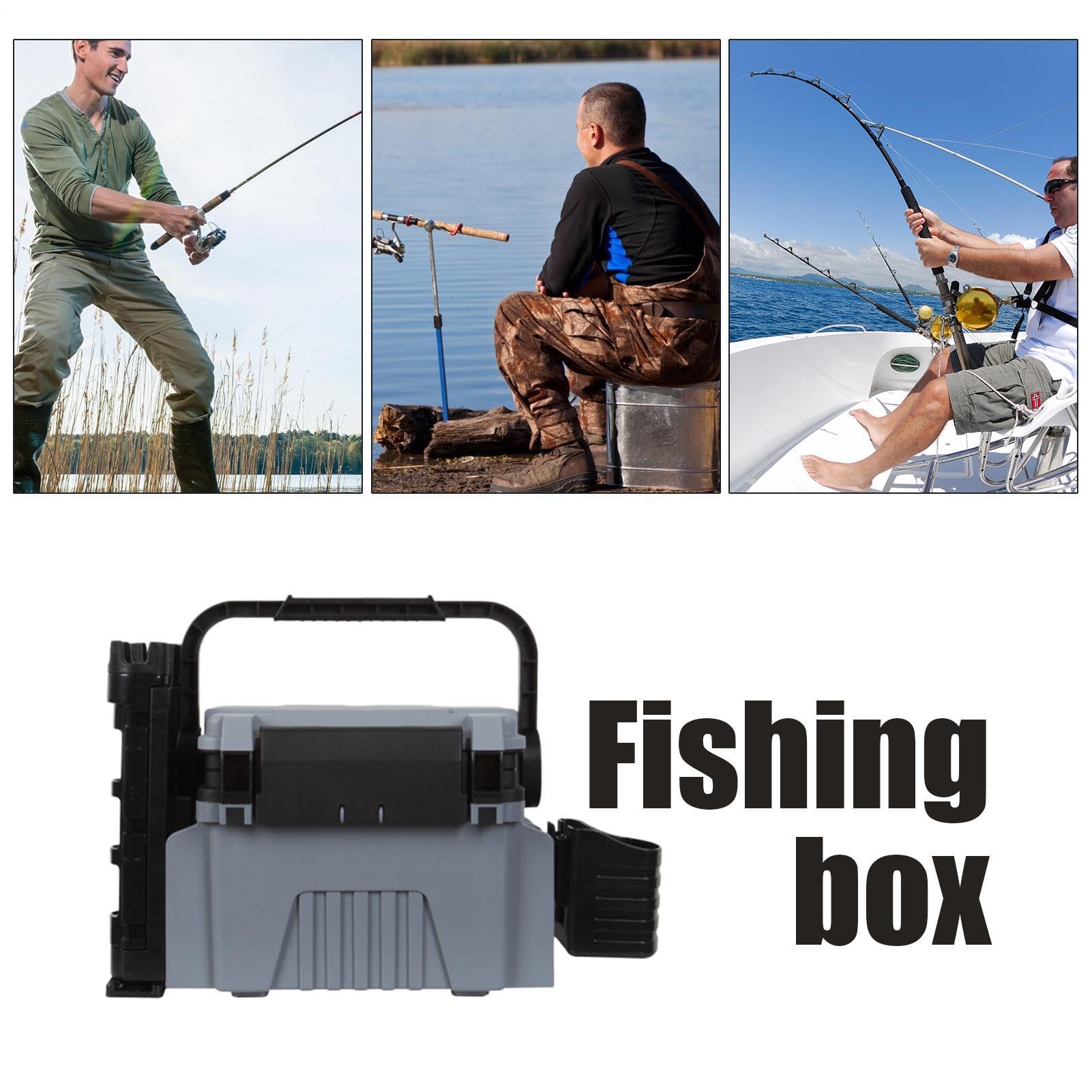 Grande scatola da pesca, grande e portatile, per hardware | Cofanetto leggero per organizzazioni esterne per principianti, adulti e appassionati di pesca in pieno