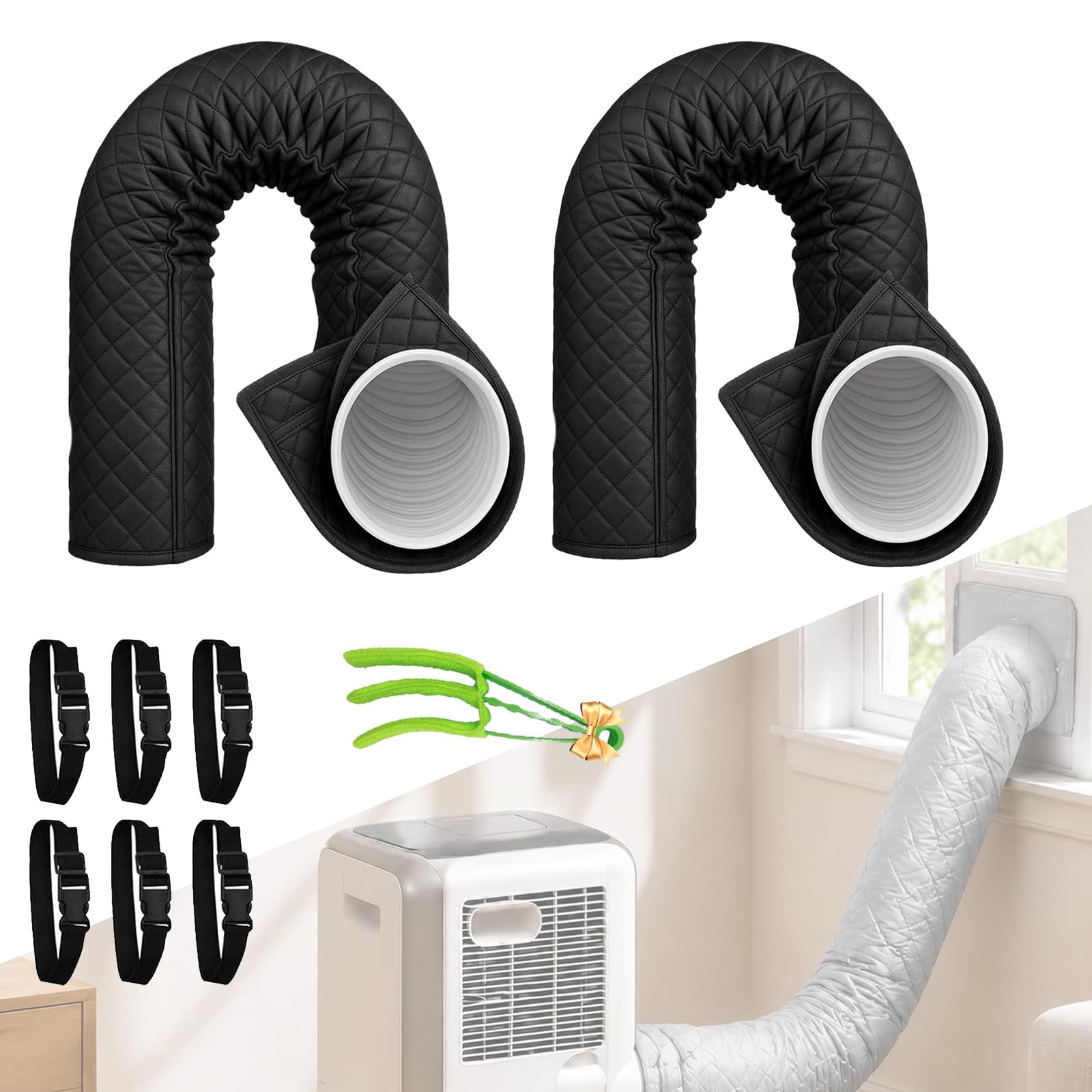 Glsayzu Mix-9 150X52cm Insulation For Portable Air Conditioner Exhaust Hose, 2-Piece Universal Insulating Sleeve For Portable Air Conditioners, Heat Protection & Energy Saving, For 12.7Cm & 15Cm Diameters (Mix-9)