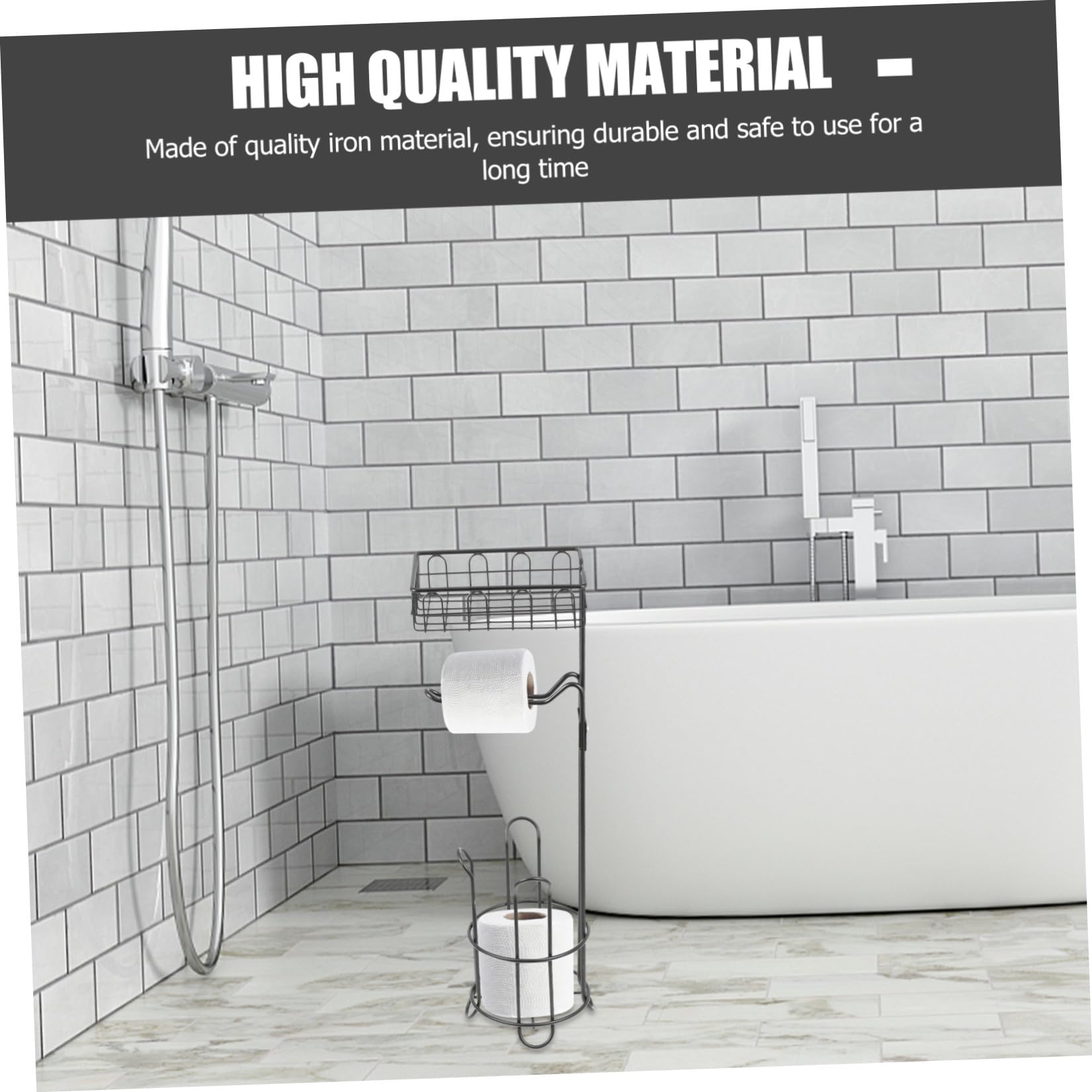 Didiseaon Portarrollos de Papel Higiénico Independiente, Soporte para Rollos de Papel de Hierro, Negro, para Baño y Aseo