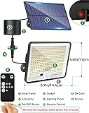 LOTMOS Lot de 2 Lampe Solaire Exterieur Detecteur de Mouvement avec Télécommande, 342 LED Lumiere Solaire IP65 Étanche Spot Solaire, 3 Modes Eclairaget Solaire pour Jardin Garage Cour, Blanc Froid - 7