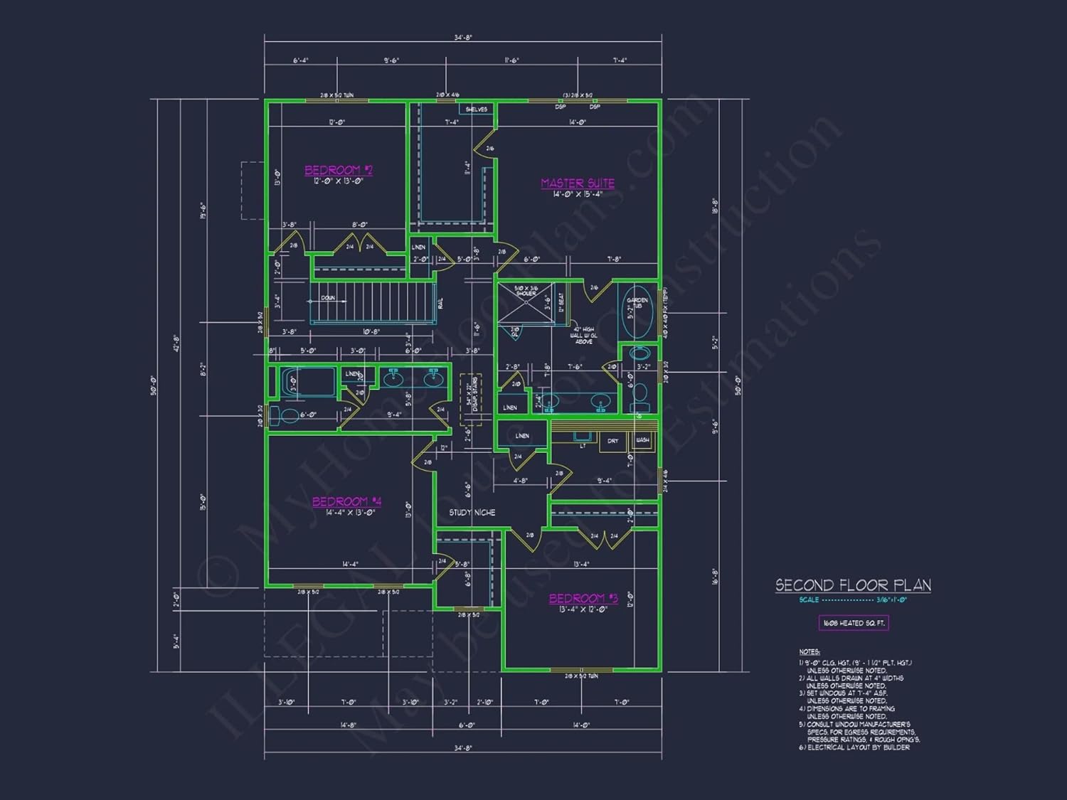 18-1595 HOUSE PLAN - Traditional Craftsman Home Plan - 4-Bed, 3-Bath, 2,850 SF
