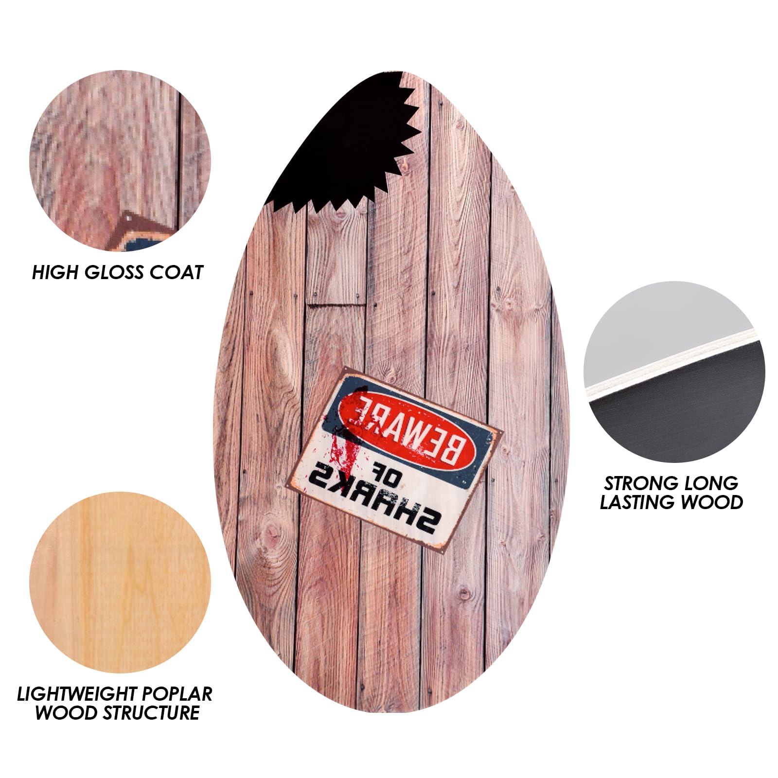 seething 35 Inch Skimboard with High Gloss Coat Wood Skim Board for Beginners,Kids, Teenagers, Adults and All Skimming