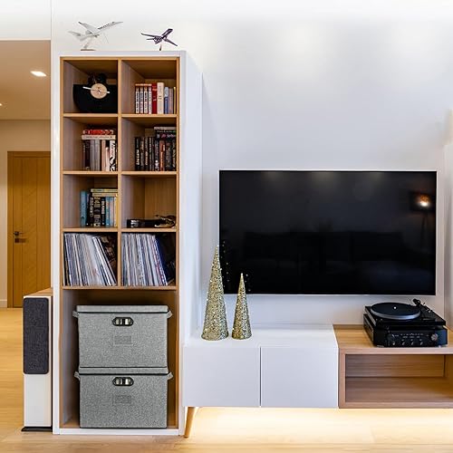 Miniatura 3 de Lukeline Contenedores de almacenamiento grandes de 17 x 13 x 13 pulgadas con tapas (paquete de 2) organizadores de armario, cajas de almacenamiento