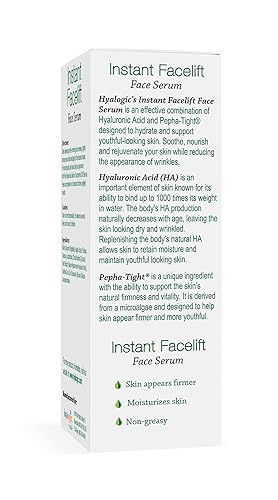 Miniatura 4 de Hyalogic Suero de estiramiento facial instantáneo  Ácido hialurónico y Pepha  apretado para el cuidado de la piel  Suero facial para reafirmar la