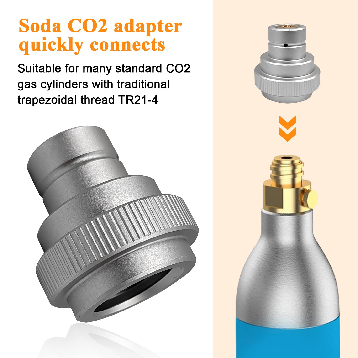 Adaptateur pour Bouteille Stream Bouteille So da Bouteille en Verre Sodastream Terra Adaptateur Sodastream pour Connecter la Bouteille en Verre à la Machine à So da (Noir