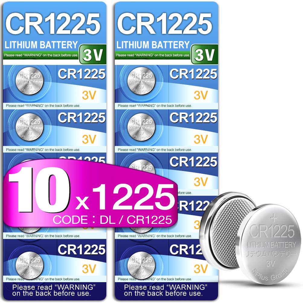 Oterkin5Plus Group CR1225 Battery 3V Lithium 10PCS CR 1225 Batteries CR1225 DL1225 ECR1225 for thermometer,Remotes,LED lights,Glucometers,Toys,Car key,Scales