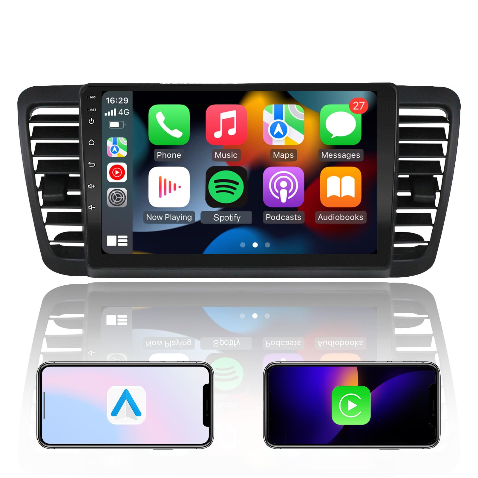 EZoneTronics Radio de Coche para Subaru Outback Legacy 2004-2009 con Carplay Android Auto Pantalla táctil 9 Pulgadas Navegación GPS Bluetooth WiFi USB SWC Mirror Link FM/RDS Autoradio 2G RAM 32G ROM
