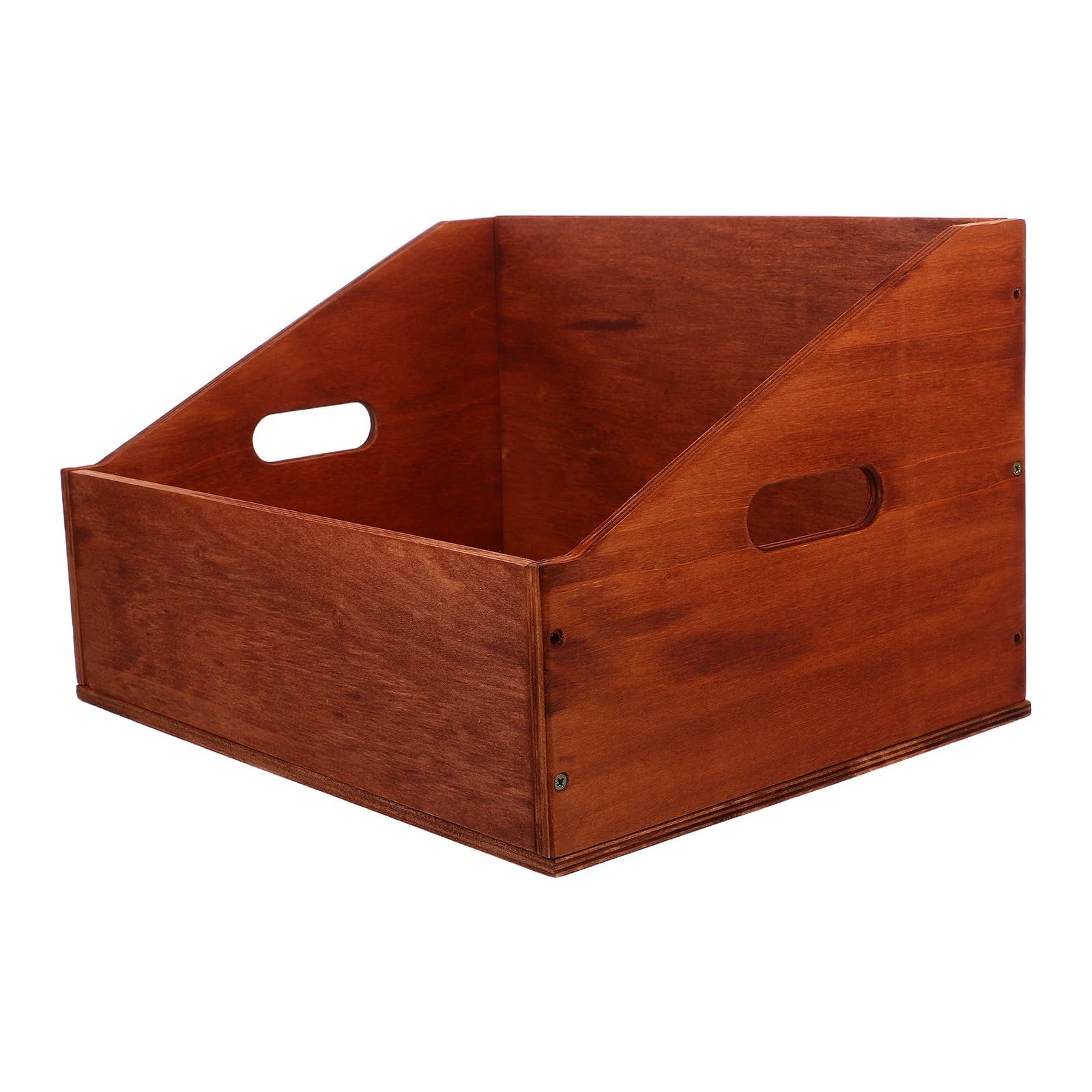 Yardwe Caja de Almacenamiento de Vinilos de Madera, Cuadrada y Portátil
