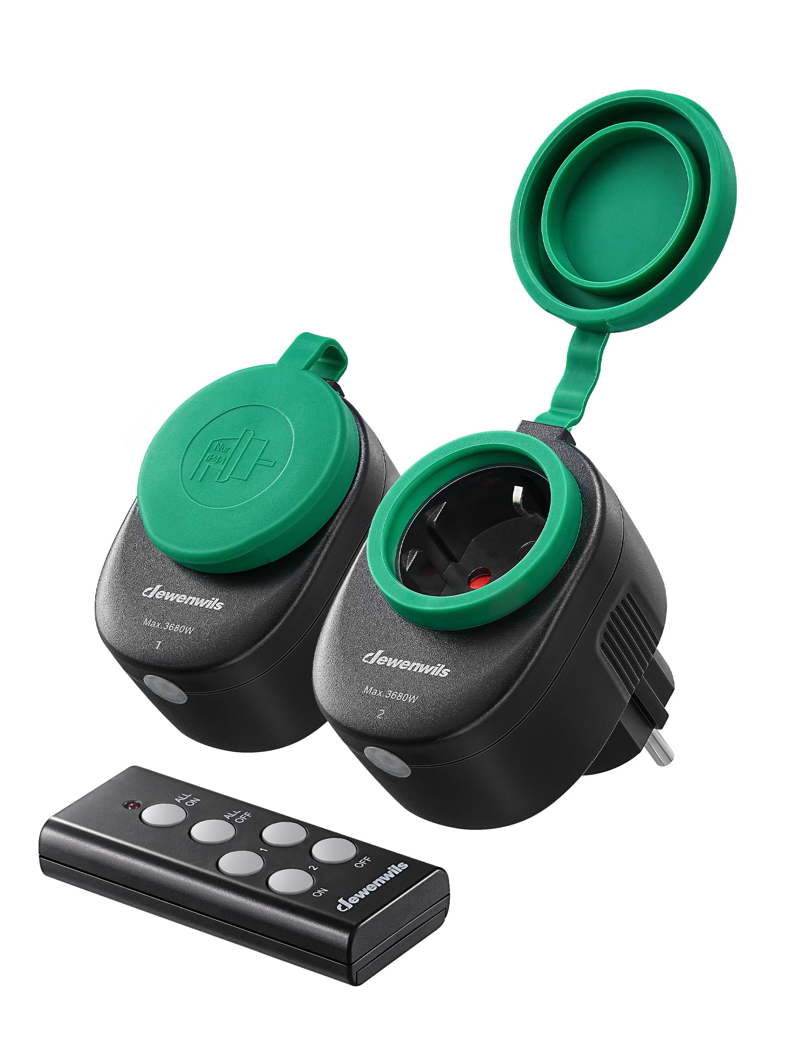 DEWENWILS Presa Telecomando Con Interruttore A Parete Magnetico – 16A/3680W, Portata 30m, RF, Bianco